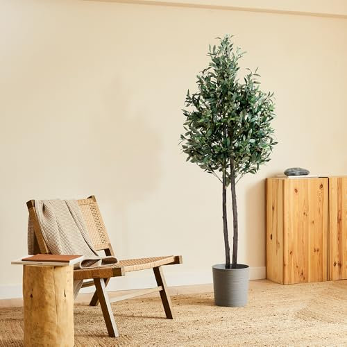 BLAINE | Olivo 150cm | Plantas Artificiales Decorativas | Planta Artificial Grande | Plantas Artificiales para Interior/Exterior | Planta Artificial Realista Decorativa para Casa