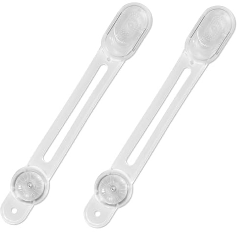 2pcs Reptile Terrarium Lock for Sliding Door, Adhesive Bearded Dragon Tank Safety Lock No Drill Multi-Purpose Reptile Enclosure Cage Reinforcement for Corners Cabinet Draws (Clear)