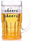 Jarra de cerveza de plástico de doble pared, 400 ml, artículo decorativo de broma, taza grande con asa (B)