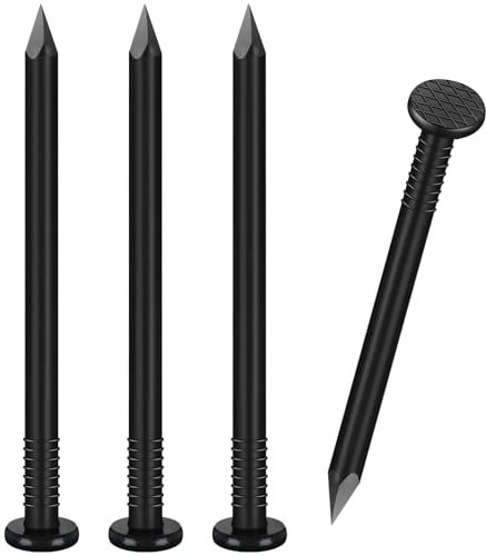 VGBUY 90 clavos de hardware, clavos negros de cabeza plana de 3 pulgadas para colgar fotos, clavos largos para pared, clavos de madera, clavos de acabado