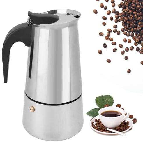 600ml Moka Pot, 12 Cup Kettle Stovetop Moka Espresso Maker Pot Coffee Extractor with Ergonomic Insulated Handle, Multi-Layer Filtering Coffee Pots Stovetop Coffee Makers for Coffee Lovers Home Office