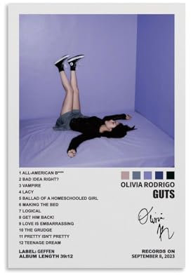 NEWTRASI Olivia Poster, Rodrigo Guts, Albumcover, Poster und Drucke, Leinwand, Wandkunst, Poster, 30 x 45 cm, ungerahmt, 2
