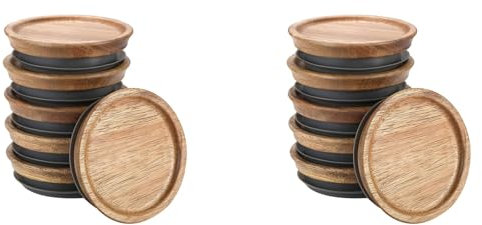 Feeuid Packung mit 12 vollständig versiegelten Holzdeckeln, Holzdeckel für Kugeln, Kerr-Gläser, lebensmittelechtes Material, luftdicht für Gläser 72 mm