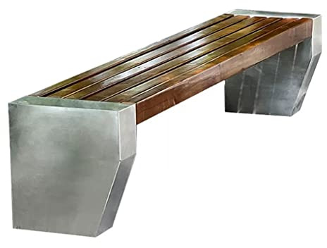ASumPio Verandastühle Gartenbank Outdoor-Parkstuhl Open-Air-Outdoor-Stuhl Doppelter Innenhof-Landschaftshocker Edelstahl Schmiedeeisen Freizeitbank Outdoor-Bank Garten,One Color-M:150cm