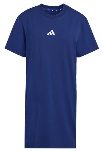 adidas Damen Essentials 3-Stripes Dress, Dark Blue/White, XXL