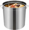 Olla de acero inoxidable con tapa, cesta y asa, 100 L, 49,5 x 49,5 x 50 cm, para restaurantes, cafeterías, hoteles