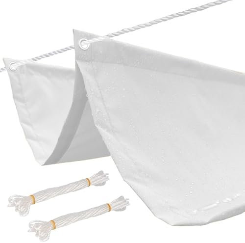 Rétractable Vague Voile D'ombrage, Protection UV Auvent avec kit de Montage Étanche Résistant à la Pluie Toile de pergola pour extérieur Véranda Terrasse(White)