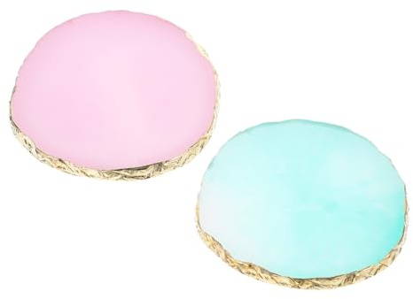 HAMPPLIES 2 Stück Resin Nagelkunst Farbpalette mit Goldrand Stabile Mischpalette für Nagellack und Nail Art Praktische Maniküre Farbmischpalette in Grün und Violett für Naildesigner