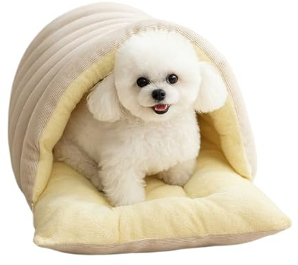 Ahuuen Katzenbett Höhle - Hundehaus Nest | Welpenbett Höhle - für Kätzchen Welpen Katzen Hunde Indoor Wohnzimmer Outdoor Schlafzimmer Winter Zuhause