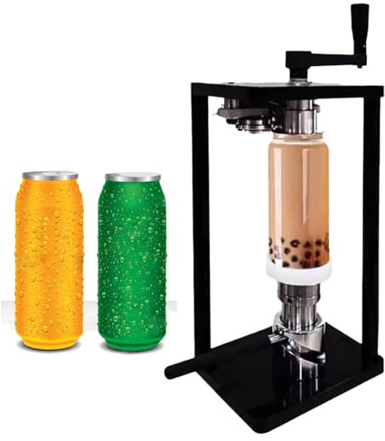 Manual Can Sealer - Vacuum Canning Machine for Plastic and Aluminum Bottles, Adjustable Height 3-17 cm, Perfect for Canned Food and Beverages