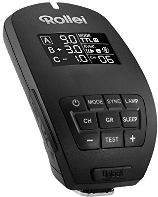 Rollei Profi Funk-Sender für Nikon - Funksender (Transmitter) für Studioblitz Rollei HS Freeze 4 und HS Freeze 6, Funkfernsteuerung mit 2.4 GHz, inkl. App mit Bluetooth-Steuerung - Schwarz