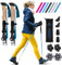 Wanderstöcke für Damen – Faltbare Wanderstöcke für Rucksackreisen, Training und Reisen, 36,8 cm, 2 Stück, Aluminium, nordische Faltbare Trekkingstöcke (lang, hellblau)