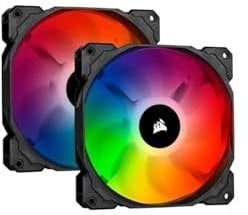 Corsair iCUE SP140 RGB PRO - Ventilador de chasis de 140mm, Silencioso, de Flujo de aire elevado), Paquete Doble