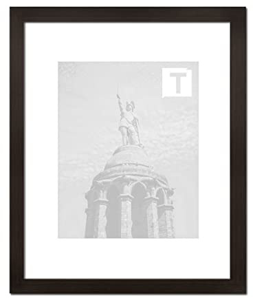 Emma für Großformate, Eleganter Quadratischer MDF Bilderrahmen in Eiche dunkel mit 2mm klarem Kunststoffglas, Bildmaß: 100 x 100 cm