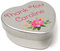 Personalised Thank You Name Heart Shaped Mini Tin Any Name Added Bright Pink Abstract Bouquet Gift for Someone Special filled with mini chocolates