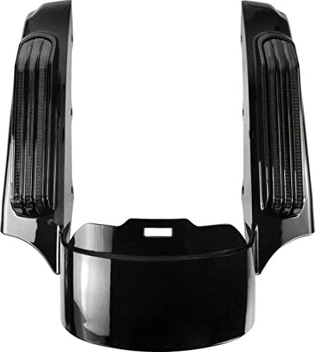 HDBUBALUS Motorrad-Heckfenderblende, LED-Licht, passend für Harley Touring Road Glide Street Glide Electra Glide Road King Ultra Limited 2014–2023 Glanz schwarz