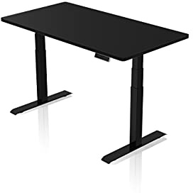 - AGIL - Elektrisch höhenverstellbarer Schreibtisch - Schwarzes Premium Gestell mit Doppelmotor & Schwarzer Tischplatte - 140 x 70 cm - Memory Funktion - Ergonomischer Schreibtisch - mit USB Hub