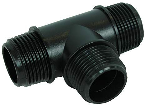 GASMIS Té à visser égal mâle 1 - 33.3 mm, Raccord en Polypropylène, Fabriqué en Italie, Lot de 2