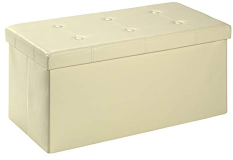 D&D Quality Sitzsack, gepolstert, 76 x 38 x 38 cm, faltbar, aus weichem Kunstleder, maximale Traglast 300 kg, Beige