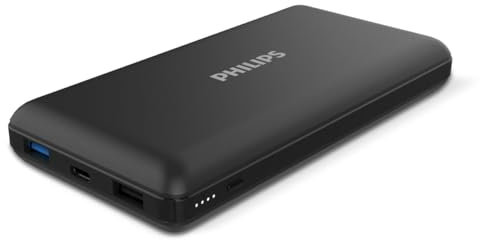 PHILIPS DLP8720N/00 - Power Bank mit 2 USB Eingang - LED Indicator - 20.000 mAh - Schwarz