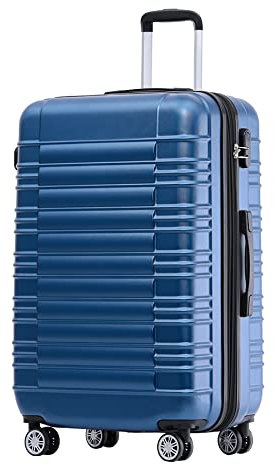 BEIBYE Zwillingsrollen Reisekoffer Koffer Trolleys Hartschale M-L-XL-Set (Blau, XL)