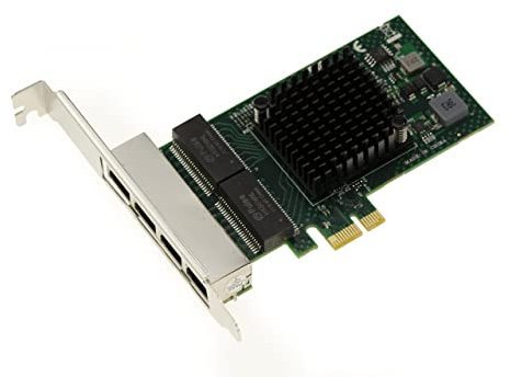 KALEA-INFORMATIQUE Carte contrôleur réseau PCIe x1 4 Ports RJ45 Quad LAN GIGABIT ethernet 10 100 1000Mb 1G avec chipset BroadCom BCM5719 - Low et High Profile