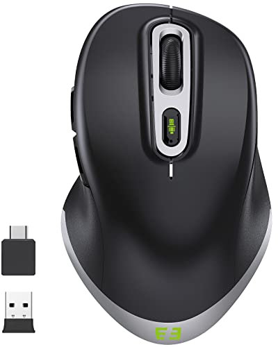 Seenda Type C Wireless Mouse, 2.4G USB C and USB A Dual Mode Computer Mice, Ergonomic Design&Silent Clicking, 1000/1600/2400 Adjustable DPI, for Window PC Laptop Macbook Pro/Air Tablet