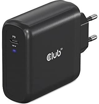 Club3D CAC-1908EU Reiseladegerät 100 Watt GAN-Technologie, USB-IF TID-Zertifiziert, Einzelanschluss USB Typ-C, Power Delivery (PD) 3.0-Unterstützung