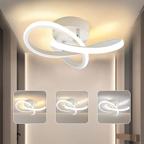 BOYIR Deckenlampe LED Deckenleuchte Weiß 22W 2200LM, 3000K/4000K/6000K Modern Einfach Deckenleuchten, LED Lampe für Schlafzimmer Wohnzimmer Gang Flur Balkon Küche Restaurant Balkon