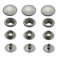 ISTA TOOLS Druckknöpfe Silber Ringfeder, Ring-Feder-Buttons, R-Feder-Snaps, Messing, rostfrei, vierteilig Metallknöpfe (20 Stück - 15 mm)