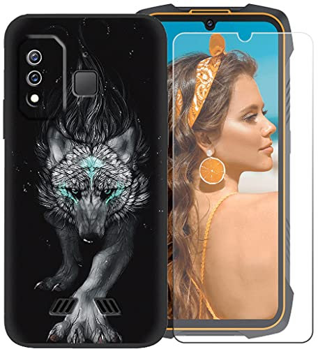 Desconocido LMLQSZ Funda para Cubot King Kong 6, Negro Suave Silicona TPU Canica Carcasa Caso Case + Cristal Templado Film Vidrio Protector de Pantalla para Cubot King Kong 6 (6,5) - OYLLM38