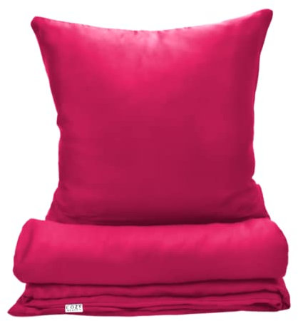 COZY HEAVEN | Luxus Lyocell Bettwäsche (Tencel™) | Gewonnen aus Eukalyptus u.a. | Ultra weich & hochwertig | Hypoallergen | Atmungsaktiv gegen Schweiß | Nachhaltig (240x220 + 2X (40x80), Berry Red)