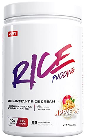 VAST Instant Rice Pudding – Apple Pie – 900g – Komplexe Kohlenhydrate – Perfekt als Pre- und Postworkout – Zuckerfrei, Fettfrei, Glutenfrei, Laktrosefrei