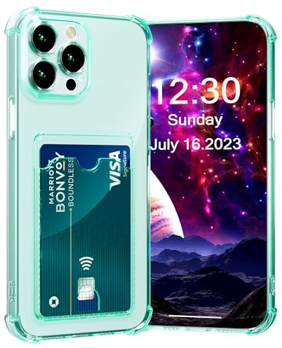 AKABEILA Case for iPhone 15 Plus Clear Slim Phone Case Soft TPU Wallet Case Bag Cover with Card Slot Holder Shockproof 6.7 Inch