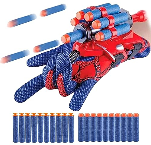 Spider Guanti per Bambino,Spider Glove Launcher Giocattoli Set,Guanti Launcher per Giochi,Spara Ragnatele Spider, Spider Web Launcher Toy, Giocattolo Educativo per Bambini (Set 1)