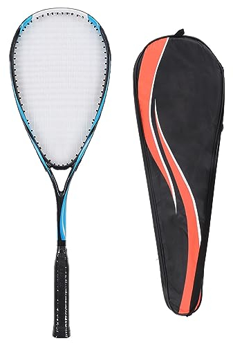 Fockety Squashschläger, Leichter Squashschläger mit Kostenloser Vollständiger Squashschlägerabdeckung, Leistungsstarker, Stoßfester Tennisschläger mit Tropfenförmiger Kopfform