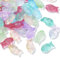 Stiesy 100 cuentas de cristal de peces de color al azar, cuentas transparentes de peces de mar, cuentas espaciadoras de animales del océano para collares, joyas, manualidades