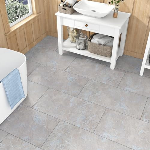 Yullpaper Klick Vinylboden Fliesenoptik PVC Bodenbelag Selbstklebend Flexibel Bodenaufkleber 60 X 30cm 15 Stück Selbstklebende Fliesen Boden Waschbar Klebefliesen Bad Boden Grün Braun Fliesenaufkleber