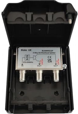 Blakes 2 Way MastHead Outdoor TV Aerial Splitter with 5G & TETRA Filta