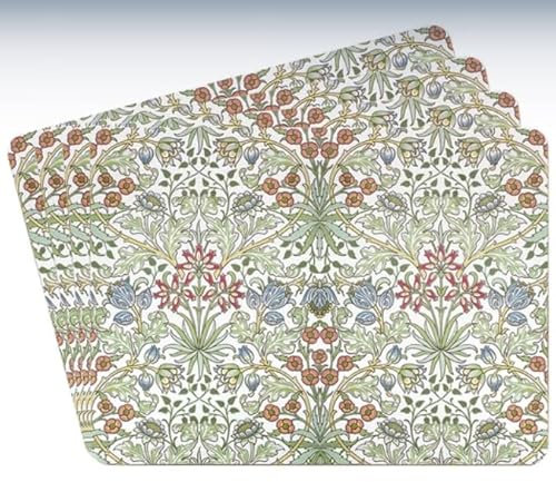 Lesser & Pavey Pack of 4 Table Place Mats | Place Mats For Table With British Designs | Hyacinth Table Mats For All Types Of Kitchens - William Morris