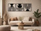 VAILLA ® 3er set Boho Wanddeko, Geometrische Wanddekoration aus Holz, 3D Wandbilder Home Dekoration, Bohemian Große Wand Deko, Bilder für Schlafzimmer, Wohnzimmer (Boho 9)