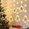 Herefun Weihnachtsbeleuchtung Innen Fenster, LED Weihnachtsdekoration Lichterkette, 3M 8 Modi USB Sterne und Weihnachtsbaum Lichtervorhang, Beleuchtete Hänge Lichterkette Mit Fernbedienung Und Timer