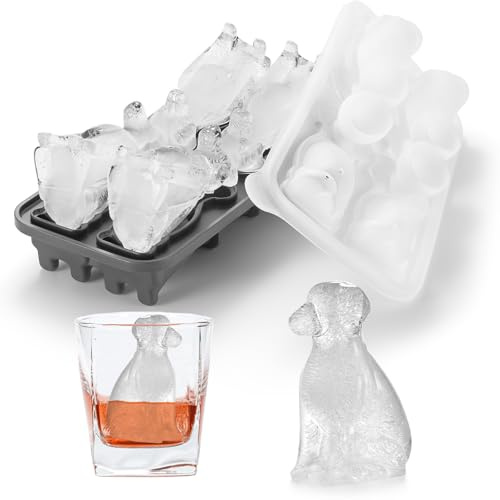 Nax Caki Golden Retriever Hunde-Eiswürfelform, lustige Formen, Golden Retriever, Geschenke für Frauen, niedliche große Eisform, Eiswürfelformen für Whiskey, Cocktails, Bourbon