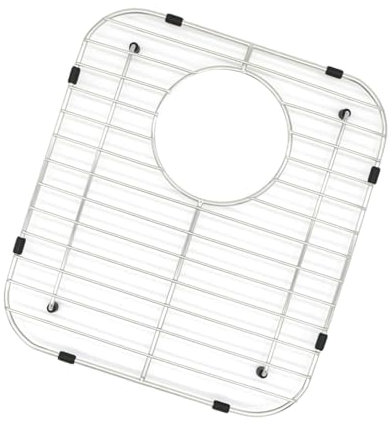 Baoblaze Griglia Protettiva per lavello da Cucina, in Acciaio Inox 304, per lavello, per Asciugatura, Raffreddamento, Domestico, Foro di Scarico Laterale, 300x335mm