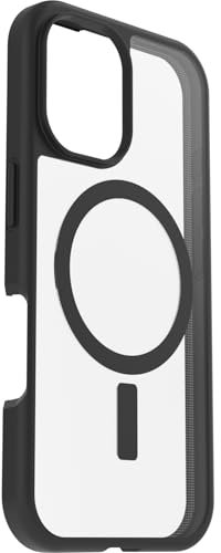 OtterBox React Series MagSafe Hülle für iPhone 16, stoßfest, sturzsicher, ultraschlank, schützende Hülle, Getestet nach Militärstandard, Transparent/Schwarz