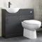 Affine® 950mm Bathroom Vanity Unit Toilet WC Unit Combination Basin Sink Storage Cabinet Cupboard Freestanding, Soft Close Door, Matt Black