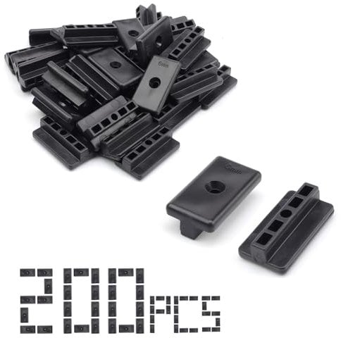 YFaith Attaches Cachées pour Terrasse 200 Pièces Clips en T 6 mm, Clips de Terrasse Composites en Plastique, Clips de Fixation en T pour Terrasse, Clip de Fixation Cachée pour Balcons, Jardin