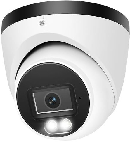 MWRCTV 4K 8MP Security Audio Dome Camera Smart Dual Lights PoE Turret IP Camera Outdoor Indoor,2.8mm Wide Angle Lens,AI Human Detection,Color Night Vision,Built-in Mic,Metal Case,IP67 Waterproof