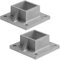 eoere 2 PCS 2 Square Post Flange Base Metal Floor Post Flange, Die-Cast Aluminum Deck Rail Systems for Fence or Deck Mount 2 x 2 Post Fittings