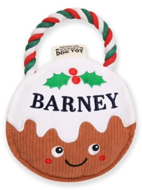History & Heraldry Personalised Christmas Pudding Dog Toy (Barney)